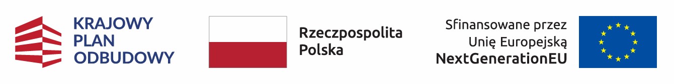 Zestawienie znaków: Krajowy Plan Odbudowy, Barwy Rzeczpospolitej Polskiej, Unia Europejska