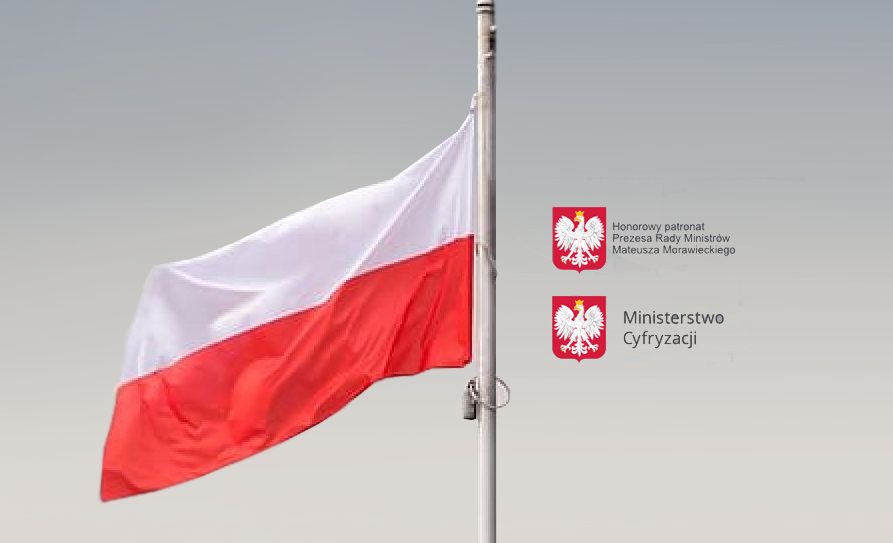 12-metrowy maszt z flagą w ramach projektu „Pod biało-czerwoną”