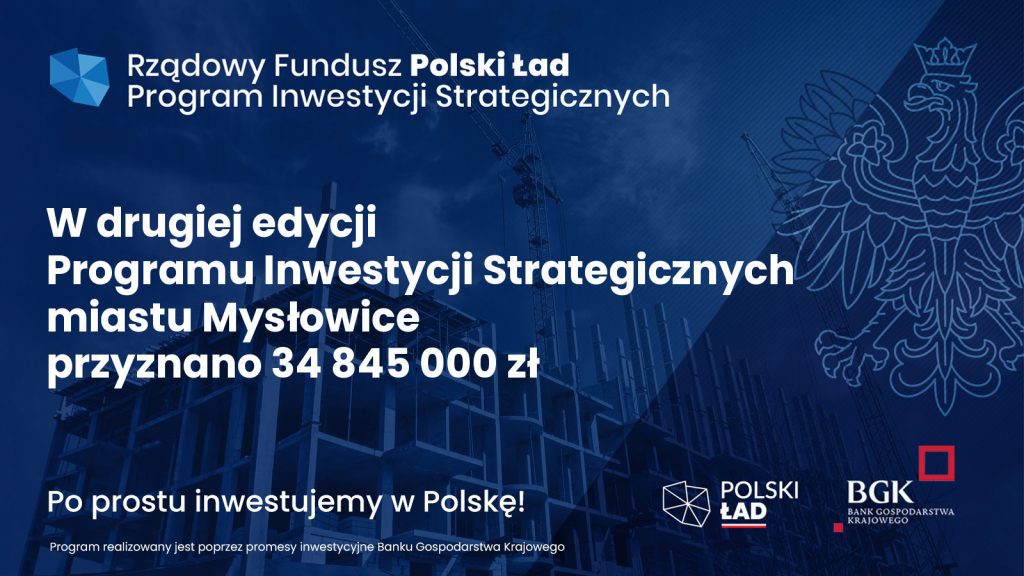 Miasto Mysłowice otrzymało dofinansowanie o wartości 34 845 000 złotych